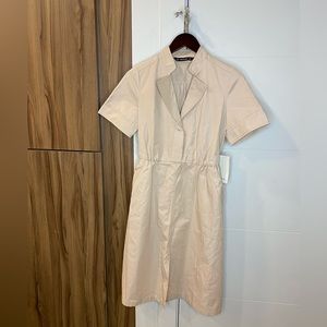 CLOSET CLEAROUT ✨ ZARA NWT basics short sleeve collared tan dress